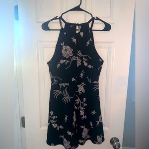 Ragstock black floral mini dress